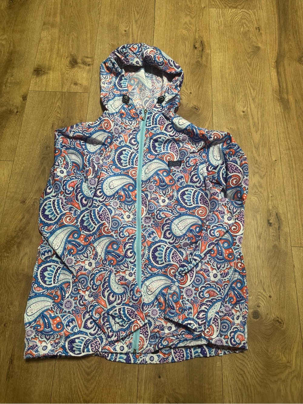 Simply Southern Girls Hooded Rashguard - Blue, Pink & White Paisley